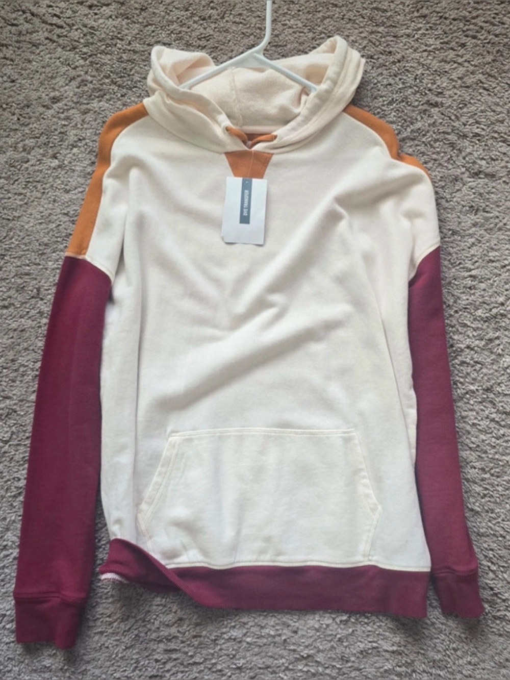 Women's Cream Colorblock Hoodie